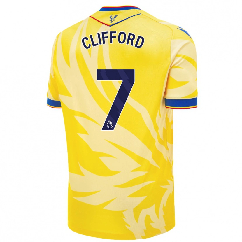 Danxen Bambino Maglia Charley Clifford #7 Giallo Kit Gara Away 2024/25 Maglietta