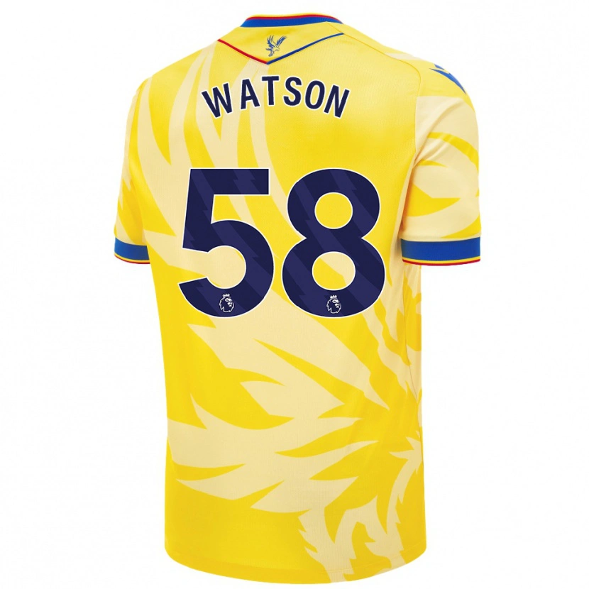 Danxen Bambino Maglia Noah Watson #58 Giallo Kit Gara Away 2024/25 Maglietta