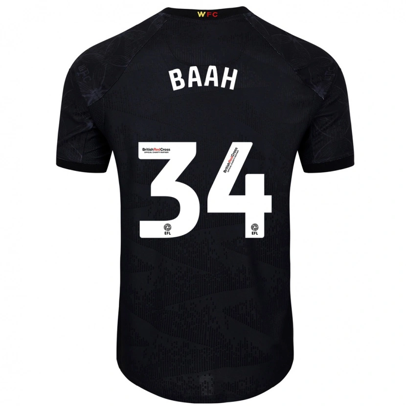 Danxen Bambino Maglia Kwadwo Baah #34 Nero Bianco Kit Gara Away 2024/25 Maglietta