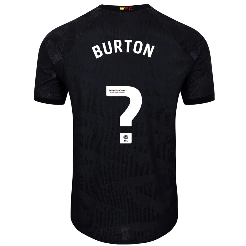 Danxen Bambino Maglia Aaron Burton #0 Nero Bianco Kit Gara Away 2024/25 Maglietta