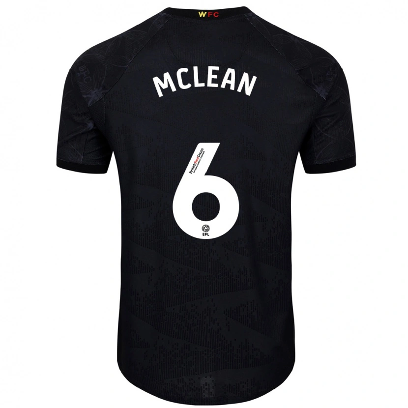Danxen Bambino Maglia Sophie Mclean #6 Nero Bianco Kit Gara Away 2024/25 Maglietta