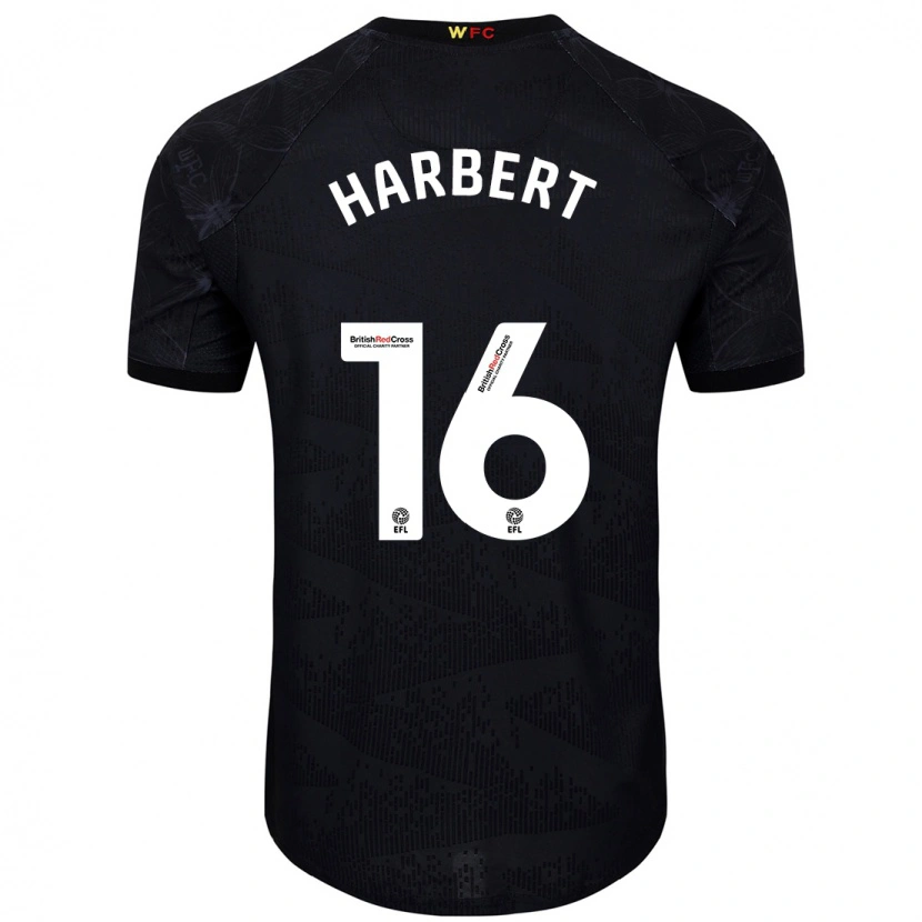 Danxen Bambino Maglia Laila Harbert #16 Nero Bianco Kit Gara Away 2024/25 Maglietta