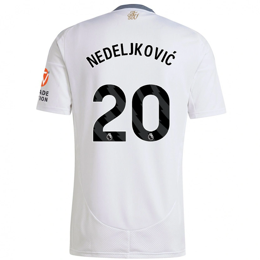 Danxen Bambino Maglia Kosta Nedeljkovic #20 Bianco Kit Gara Away 2024/25 Maglietta