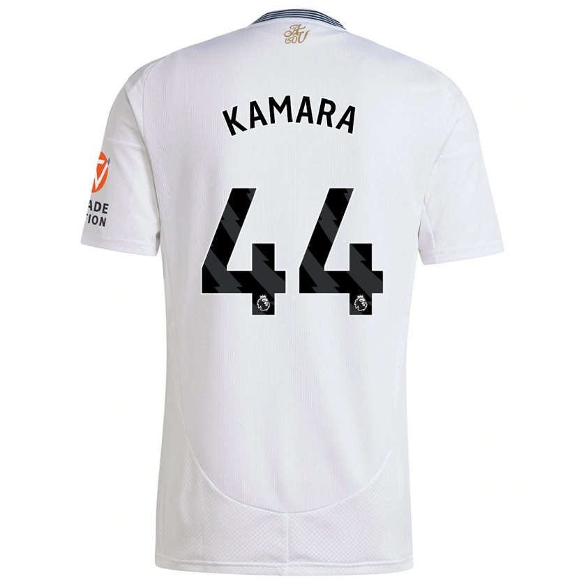 Danxen Bambino Maglia Boubacar Kamara #44 Bianco Kit Gara Away 2024/25 Maglietta