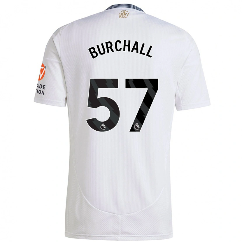 Danxen Bambino Maglia Ajani Burchall #57 Bianco Kit Gara Away 2024/25 Maglietta