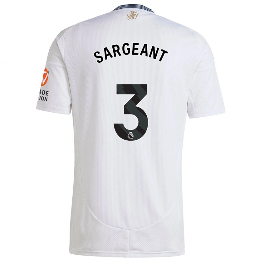 Danxen Bambino Maglia Meaghan Sargeant #3 Bianco Kit Gara Away 2024/25 Maglietta