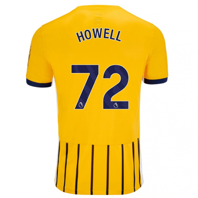 Danxen Bambino Maglia Harry Howell #72 Oro Blu A Righe Sottili Kit Gara Away 2024/25 Maglietta