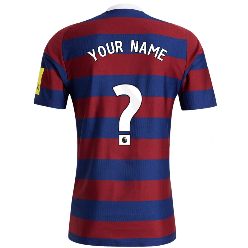 Danxen Bambino Maglia Il Tuo Nome #0 Borgogna Blu Navy Kit Gara Away 2024/25 Maglietta