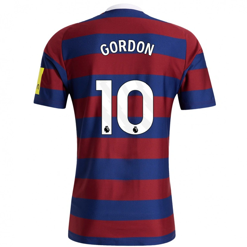 Danxen Bambino Maglia Anthony Gordon #10 Borgogna Blu Navy Kit Gara Away 2024/25 Maglietta