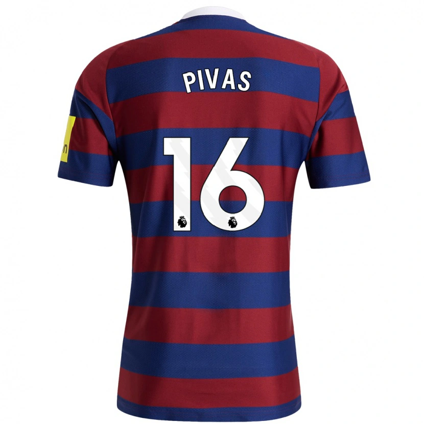 Danxen Bambino Maglia Miodrag Pivas #16 Borgogna Blu Navy Kit Gara Away 2024/25 Maglietta