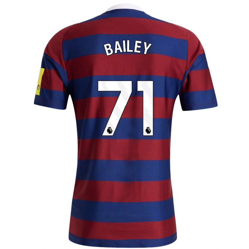 Danxen Bambino Maglia Scott Bailey #71 Borgogna Blu Navy Kit Gara Away 2024/25 Maglietta