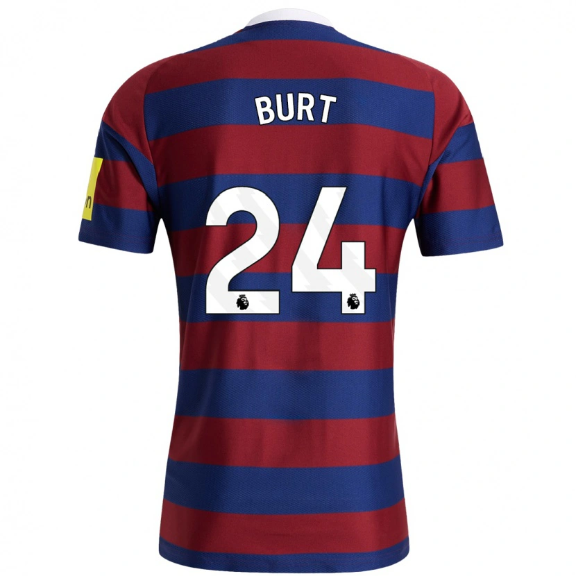 Danxen Bambino Maglia Daisy Burt #24 Borgogna Blu Navy Kit Gara Away 2024/25 Maglietta