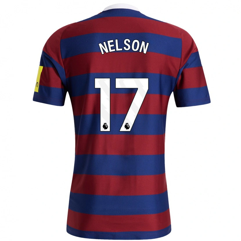 Danxen Bambino Maglia Erin Nelson #17 Borgogna Blu Navy Kit Gara Away 2024/25 Maglietta
