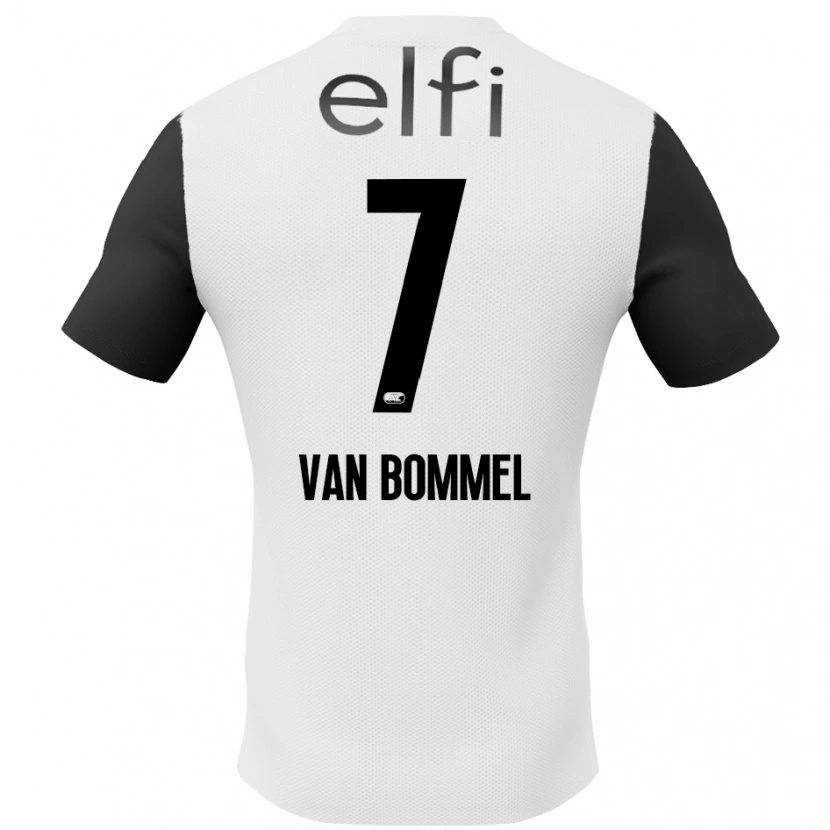 Danxen Bambino Maglia Ruben Van Bommel #7 Bianco Nero Kit Gara Away 2024/25 Maglietta