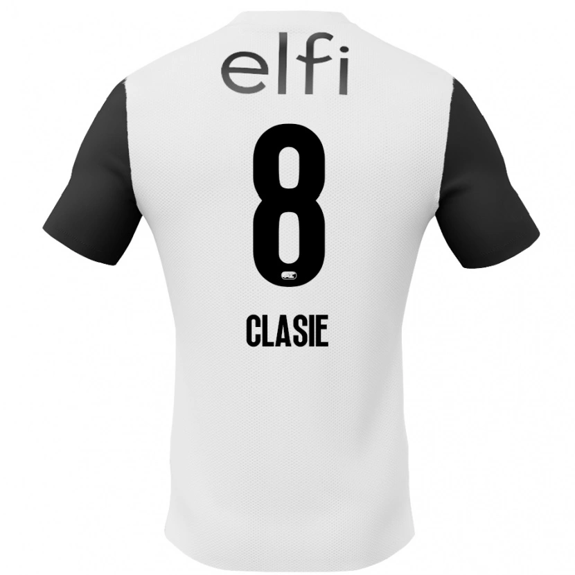 Danxen Bambino Maglia Jordy Clasie #8 Bianco Nero Kit Gara Away 2024/25 Maglietta