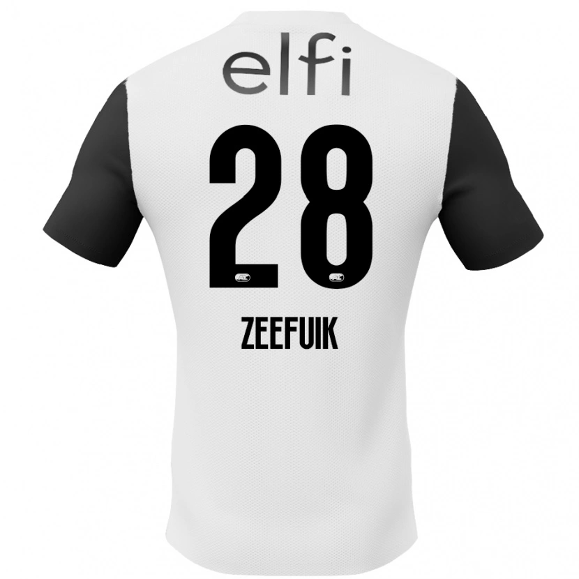 Danxen Bambino Maglia Lequincio Zeefuik #28 Bianco Nero Kit Gara Away 2024/25 Maglietta
