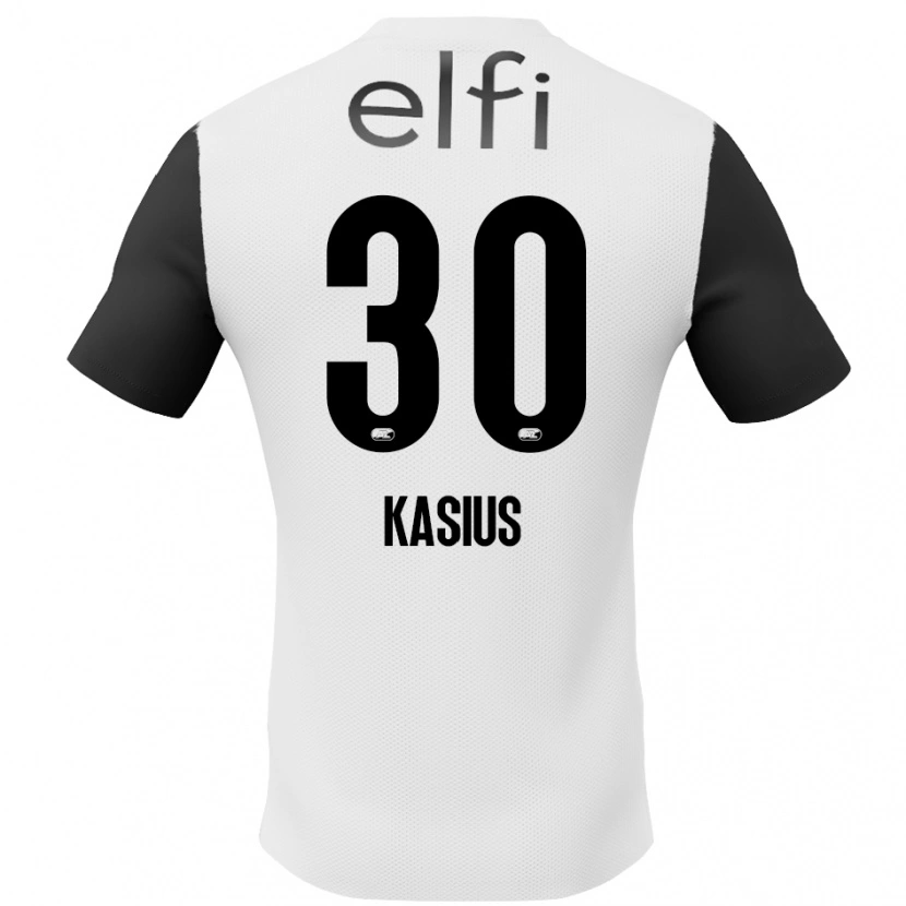 Danxen Bambino Maglia Denso Kasius #30 Bianco Nero Kit Gara Away 2024/25 Maglietta
