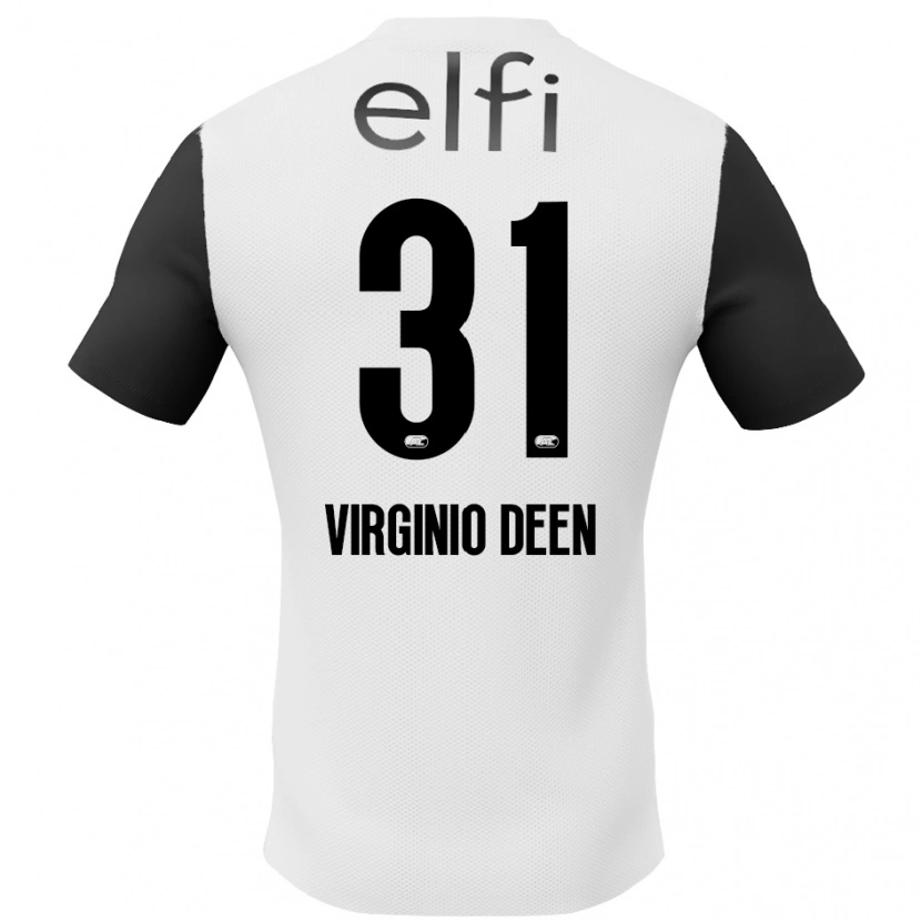 Danxen Bambino Maglia Daniël Virginio Deen #31 Bianco Nero Kit Gara Away 2024/25 Maglietta
