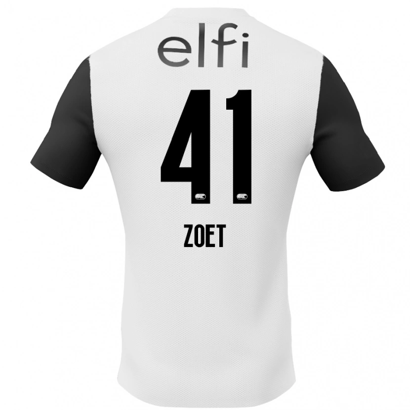Danxen Bambino Maglia Jeroen Zoet #41 Bianco Nero Kit Gara Away 2024/25 Maglietta