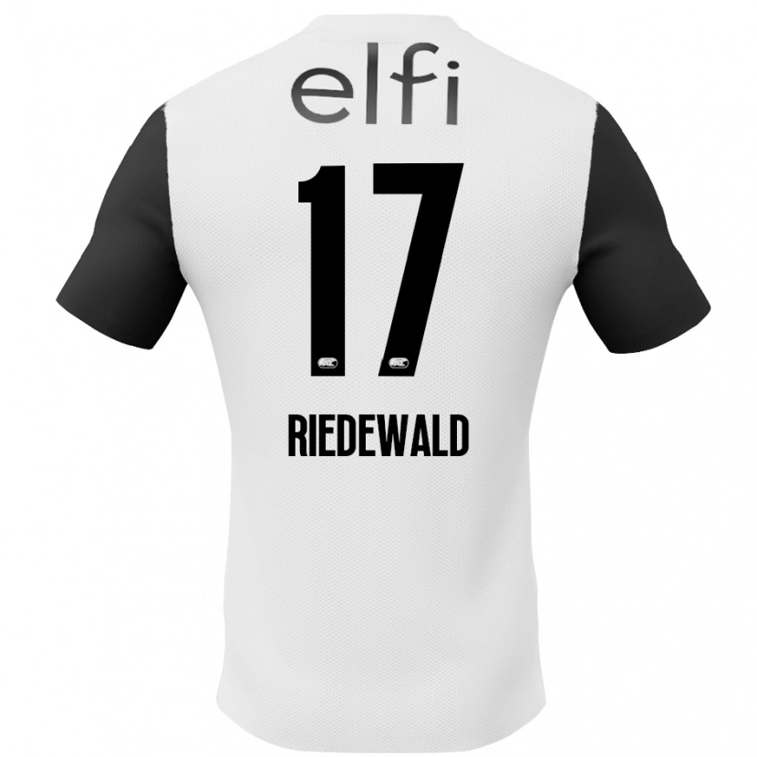 Danxen Bambino Maglia Kenzo Riedewald #17 Bianco Nero Kit Gara Away 2024/25 Maglietta