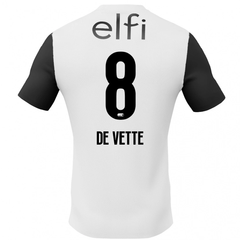 Danxen Bambino Maglia Manique De Vette #8 Bianco Nero Kit Gara Away 2024/25 Maglietta