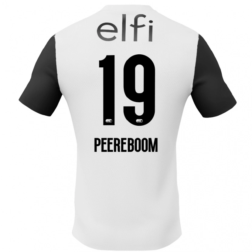 Danxen Bambino Maglia Sanne Peereboom #19 Bianco Nero Kit Gara Away 2024/25 Maglietta