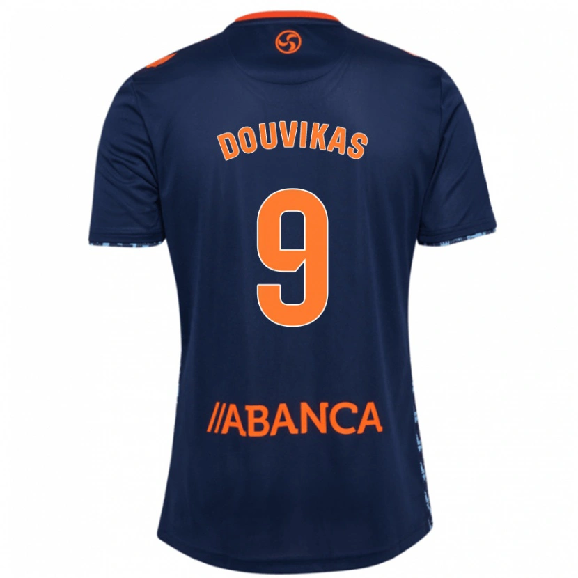 Danxen Bambino Maglia Anastasios Douvikas #9 Blu Navy Kit Gara Away 2024/25 Maglietta
