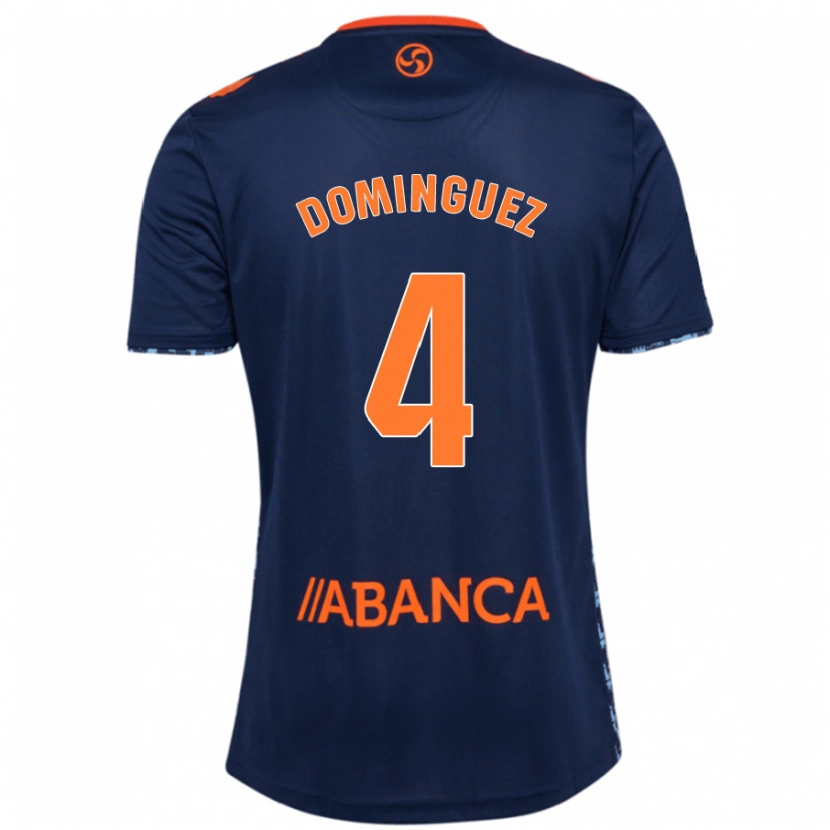 Danxen Bambino Maglia Javi Domínguez #4 Blu Navy Kit Gara Away 2024/25 Maglietta