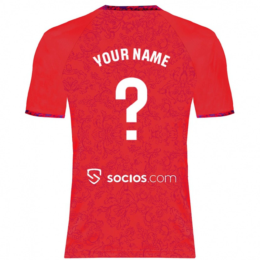 Danxen Bambino Maglia Il Tuo Nome #0 Rosso Kit Gara Away 2024/25 Maglietta