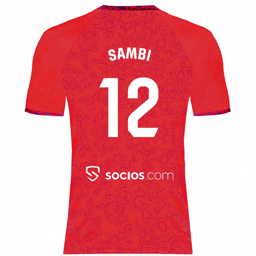 Danxen Bambino Maglia Albert Sambi Lokonga #12 Rosso Kit Gara Away 2024/25 Maglietta