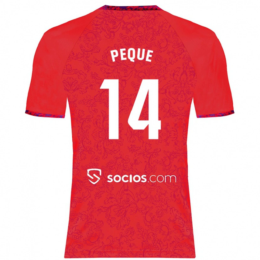 Danxen Bambino Maglia Peque Fernández #14 Rosso Kit Gara Away 2024/25 Maglietta