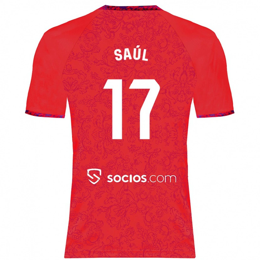 Danxen Bambino Maglia Saúl Ñíguez #17 Rosso Kit Gara Away 2024/25 Maglietta