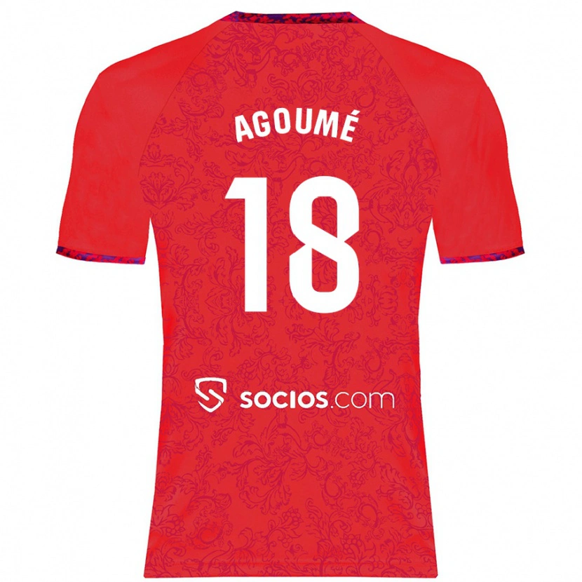Danxen Bambino Maglia Lucien Agoumé #18 Rosso Kit Gara Away 2024/25 Maglietta