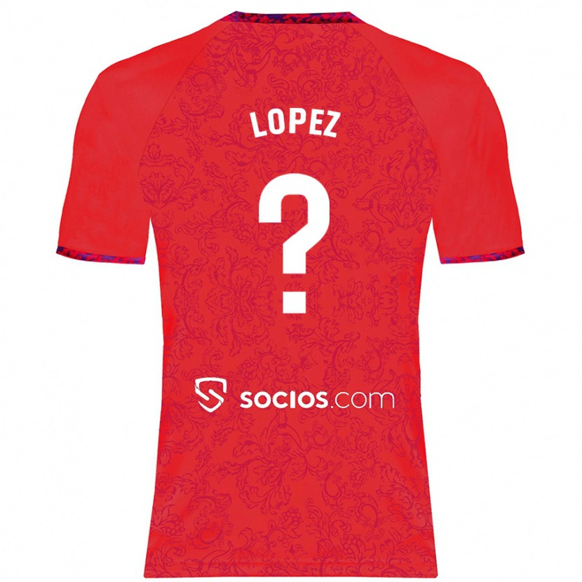 Danxen Bambino Maglia David López #0 Rosso Kit Gara Away 2024/25 Maglietta