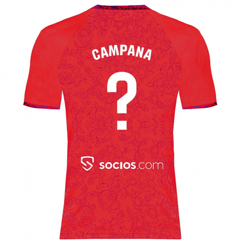 Danxen Bambino Maglia Massimo Campana #0 Rosso Kit Gara Away 2024/25 Maglietta