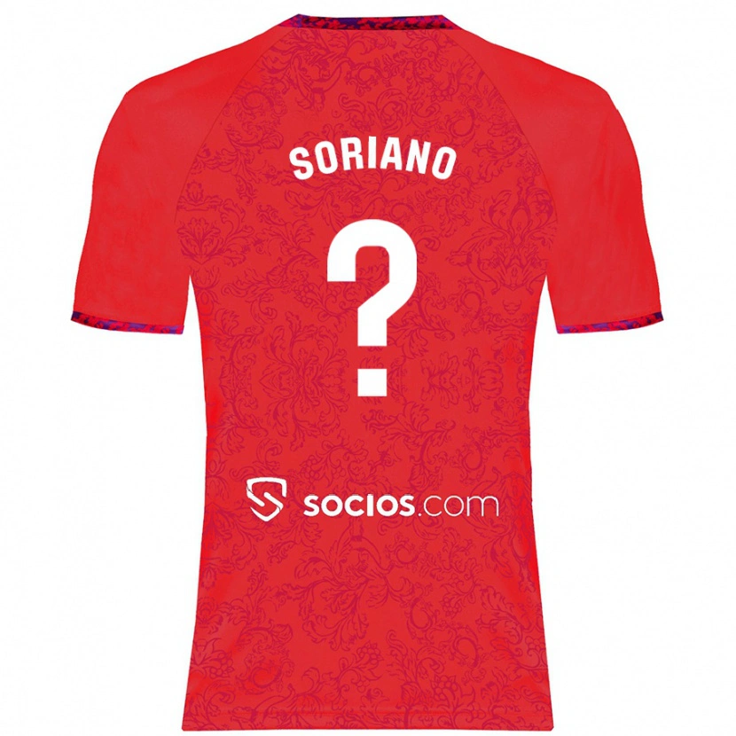 Danxen Bambino Maglia Antonio Soriano #0 Rosso Kit Gara Away 2024/25 Maglietta