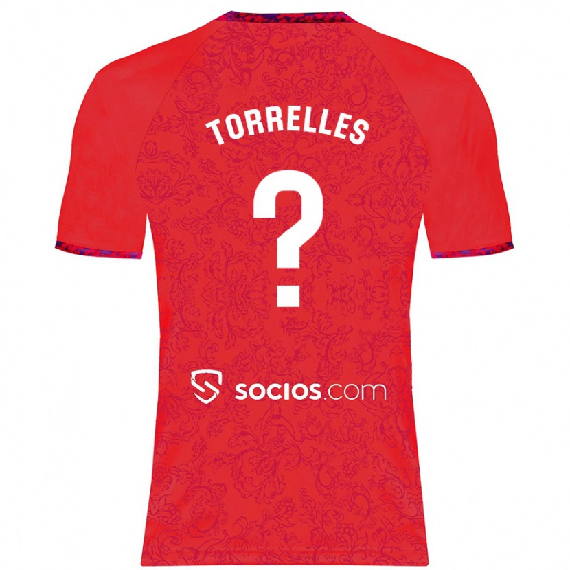 Danxen Bambino Maglia Genís Torrelles #0 Rosso Kit Gara Away 2024/25 Maglietta