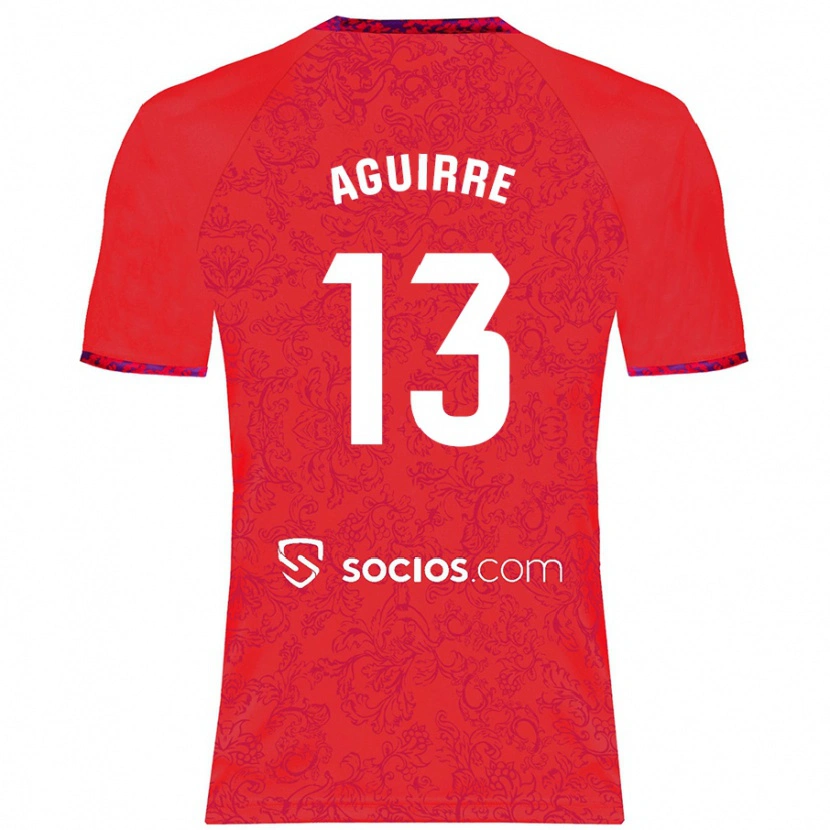 Danxen Bambino Maglia Yolanda Aguirre #13 Rosso Kit Gara Away 2024/25 Maglietta
