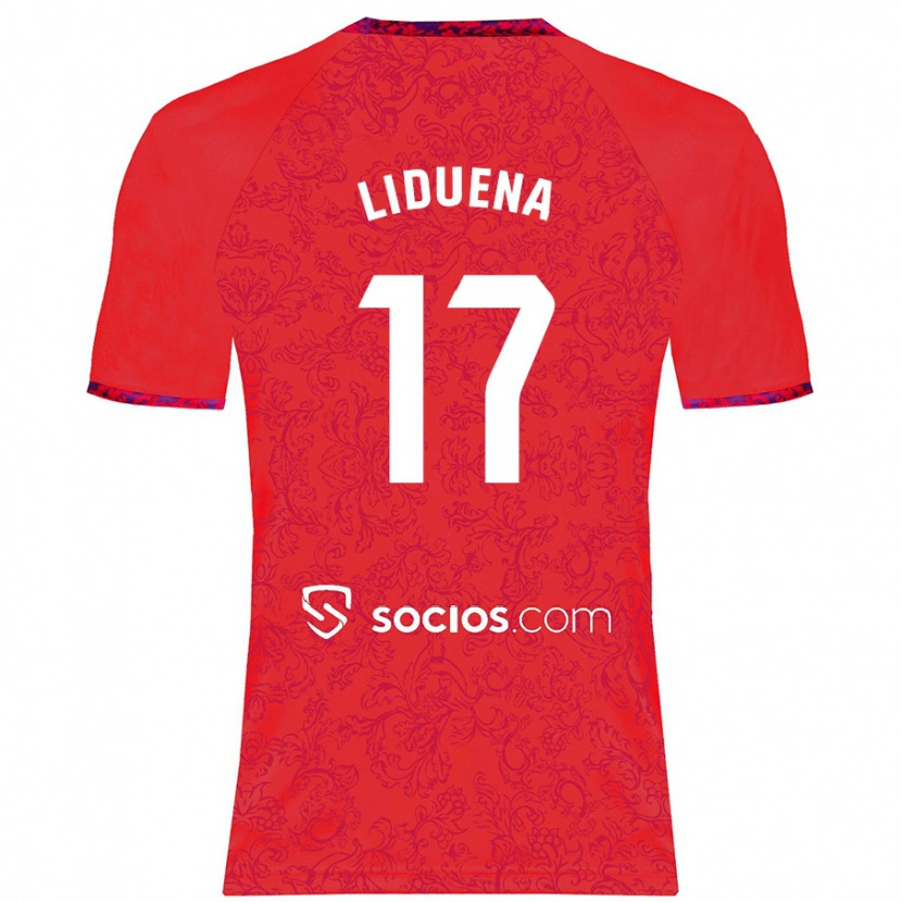 Danxen Bambino Maglia Daniel Lidueña #17 Rosso Kit Gara Away 2024/25 Maglietta