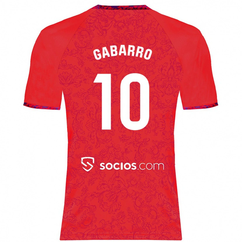 Danxen Bambino Maglia María Inmaculada Gabarro Romero #10 Rosso Kit Gara Away 2024/25 Maglietta