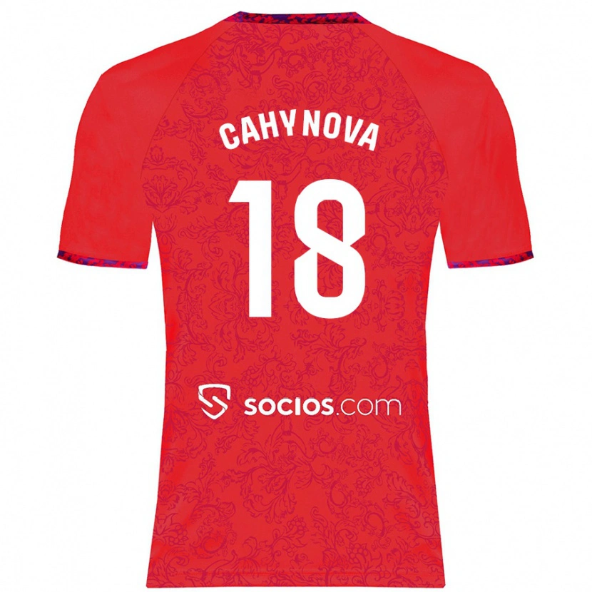 Danxen Bambino Maglia Klara Cahynova #18 Rosso Kit Gara Away 2024/25 Maglietta
