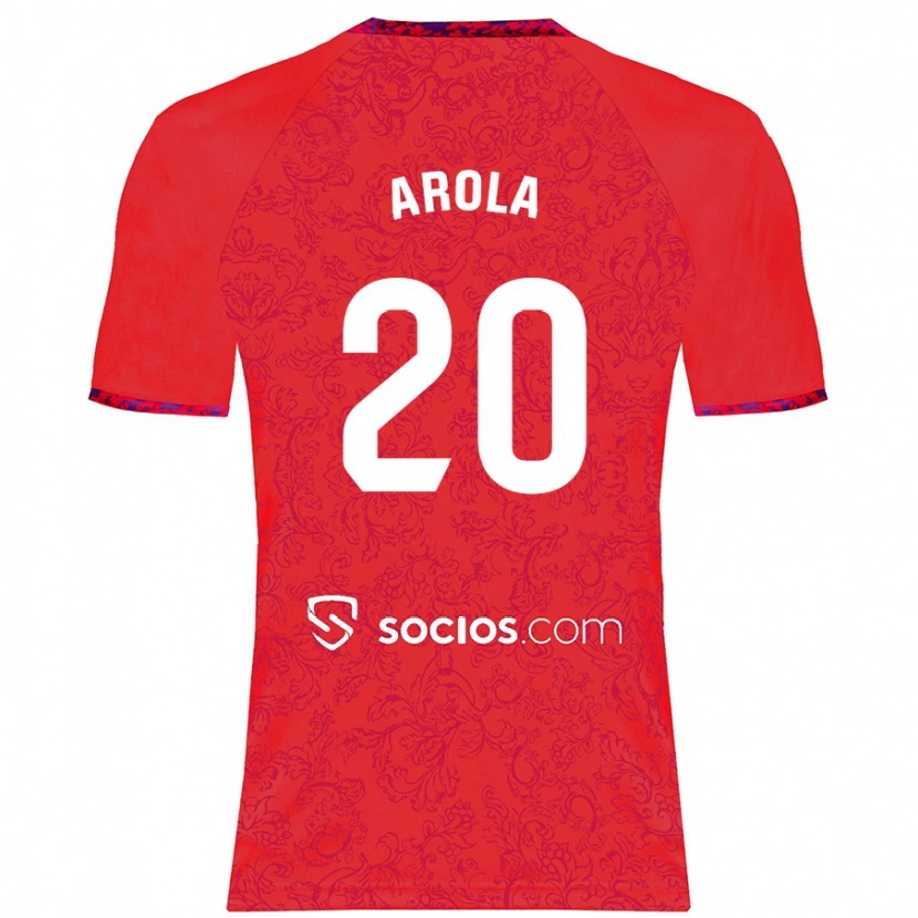 Danxen Bambino Maglia Arola Aparicio Gili #20 Rosso Kit Gara Away 2024/25 Maglietta