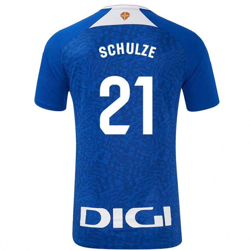 Danxen Bambino Maglia Bibiane Schulze #21 Blu Royal Kit Gara Away 2024/25 Maglietta