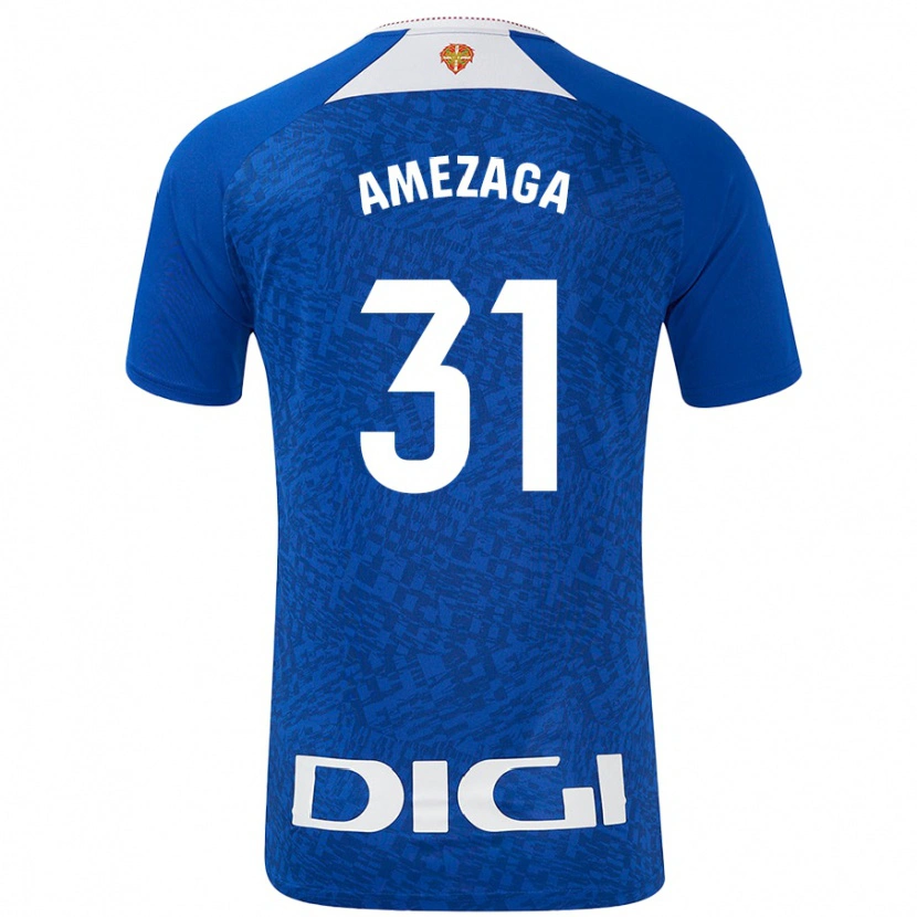 Danxen Bambino Maglia Jone Amezaga #31 Blu Royal Kit Gara Away 2024/25 Maglietta