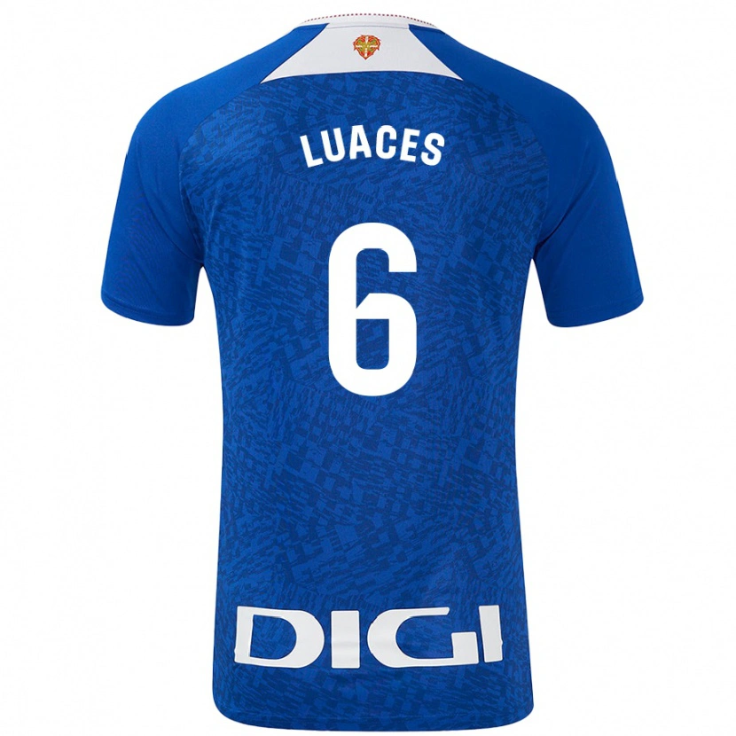 Danxen Bambino Maglia Iraitz Luaces #6 Blu Royal Kit Gara Away 2024/25 Maglietta
