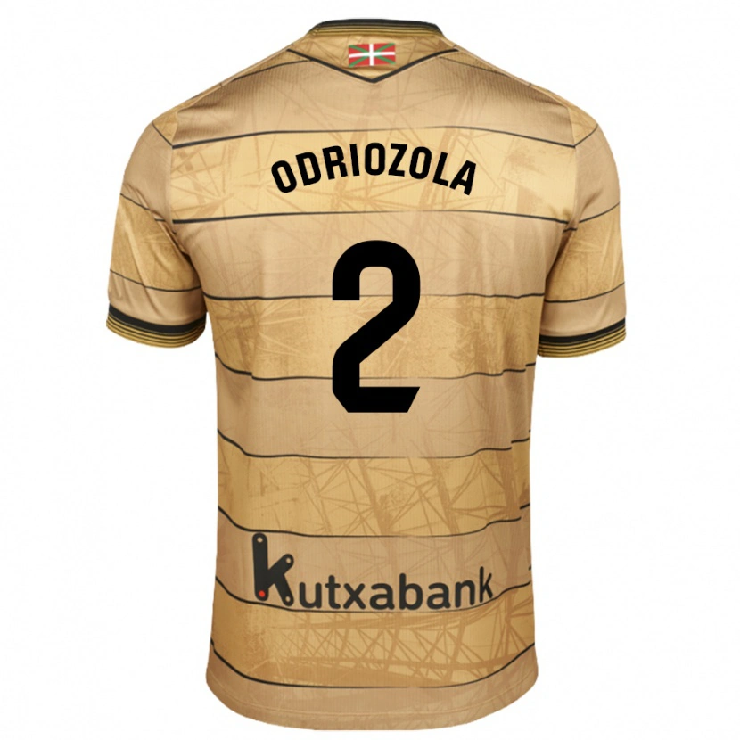 Danxen Bambino Maglia Álvaro Odriozola #2 Marrone Kit Gara Away 2024/25 Maglietta