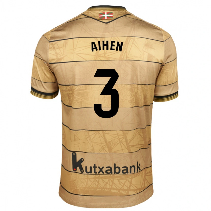 Danxen Bambino Maglia Aihen Muñoz #3 Marrone Kit Gara Away 2024/25 Maglietta