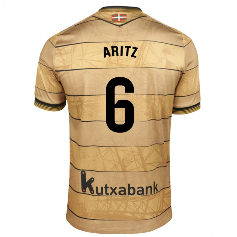 Danxen Bambino Maglia Aritz Elustondo #6 Marrone Kit Gara Away 2024/25 Maglietta