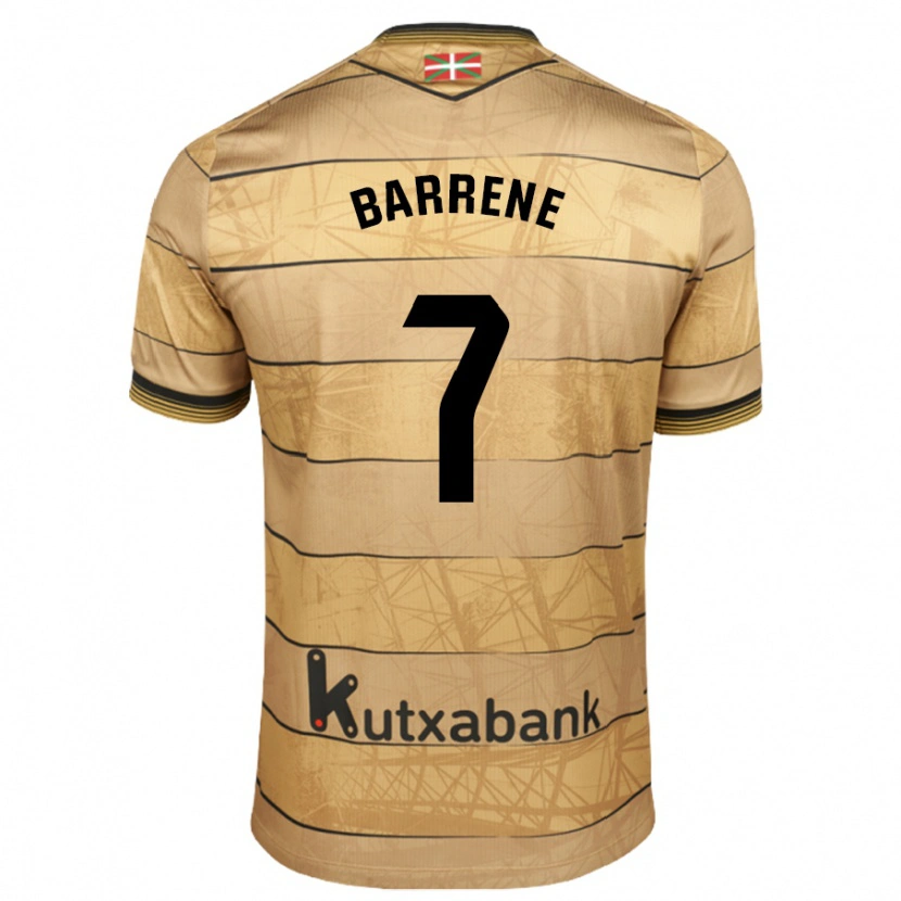 Danxen Bambino Maglia Ander Barrenetxea #7 Marrone Kit Gara Away 2024/25 Maglietta