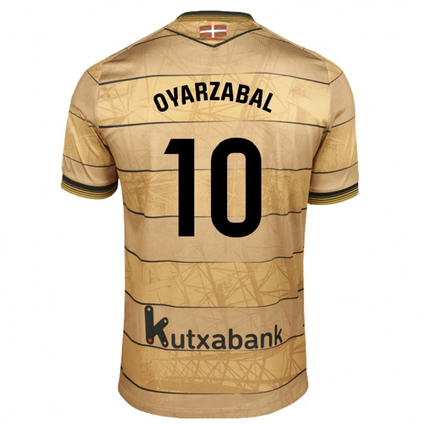 Danxen Bambino Maglia Mikel Oyarzabal #10 Marrone Kit Gara Away 2024/25 Maglietta